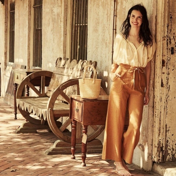 doen riviera silk linen pant 27